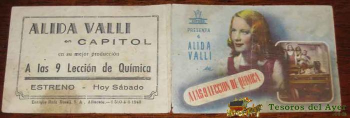 A las 9 leccion de quimica. programa doble. a�o 1943 publicidad cine capitol