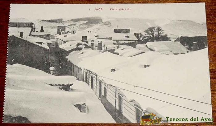 Antigua postal de jaca (huesca) vista parcial - edicion f. h. - sin circular