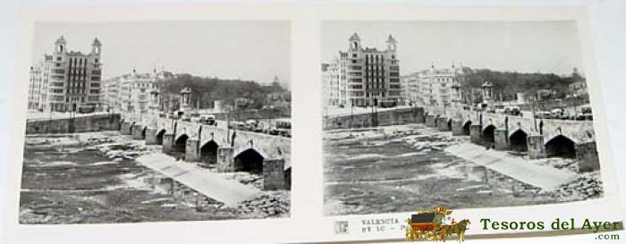 Antigua foto estereoscopica de valencia - 6 x 13 cms - relley - el escaner tomado no hace justicia a