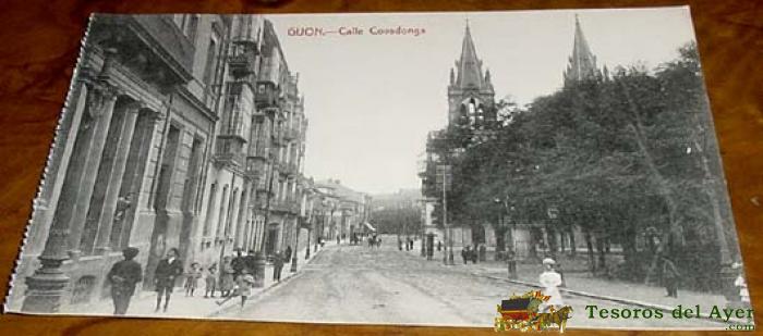 Antigua postal de gijon - calle covadonga - no circulada - ed. a. rivero.
