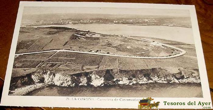 Antigua postal de la coruña - carretera de circunvalacion - no circulada - ed. l. roisin.