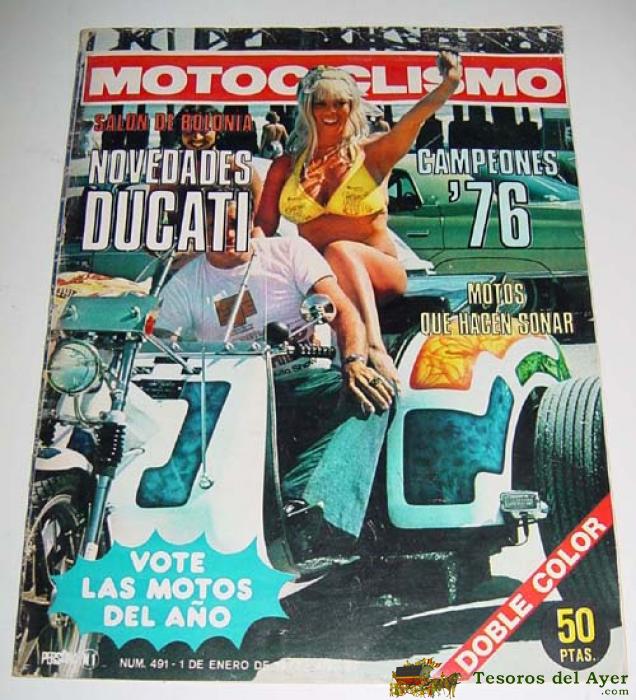 Antigua revista motociclismo - nº 491 enero 1977 - numerosas fotografias de motos de la epoca - mide