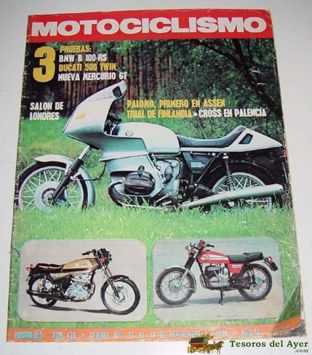 Antigua revista motociclismo - nº 476 septiembre 1976 - numerosas fotografias de motos de la epoca -