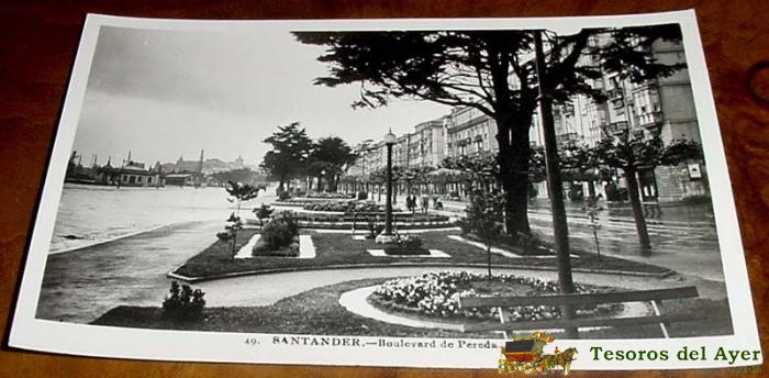 Antigua foto postal de santander - boulevard de pereda   . foto roisin - sin circular - escrita en 1