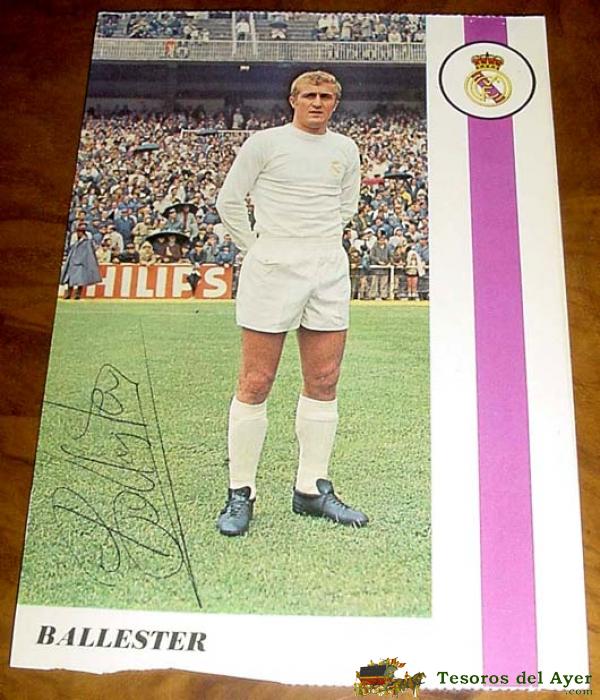 Antigua foto postal  firmada por  ballester  (francisco ballester enguix) jugador del real madrid - 