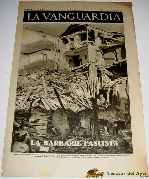 La vanguardia año 1936 - guerra civil - cuatro paginas - 16 de diciembre de 1936 - muchas fotos vist