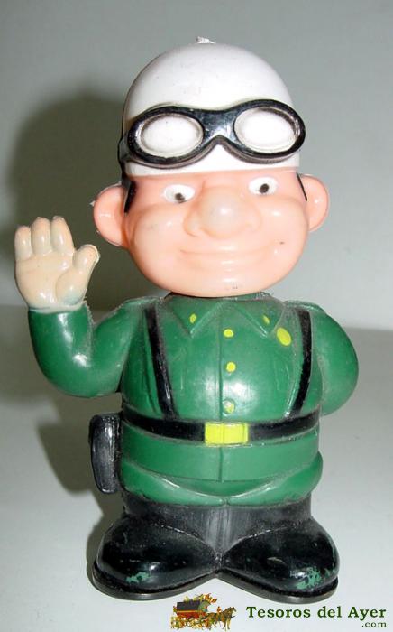 Antiguo muñeco guardia civil de trafico con funcionamiento a cuerda - funcionando perfectamente - añ