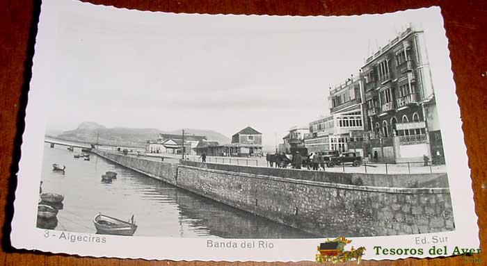 Antigua  foto postal de algeciras - cadiz - banda del rio - no circulada - ed. sur.