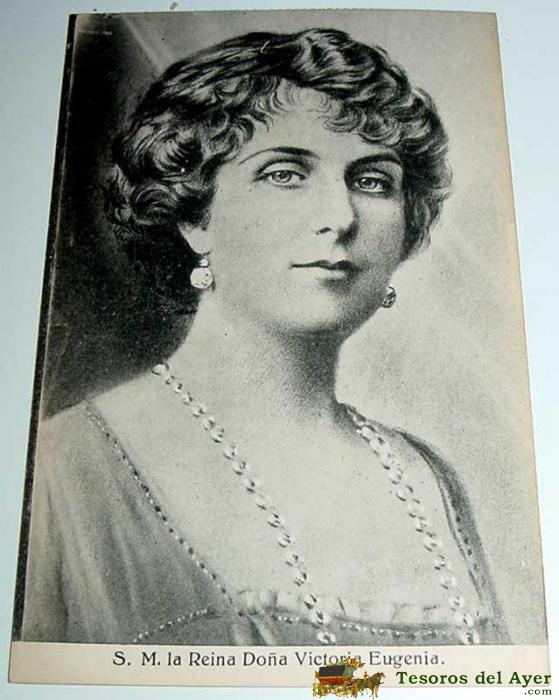 Antigua postal de s.m. la reina doña victoria eugenia - monarquia - no circulada - ed. helitiopia ar