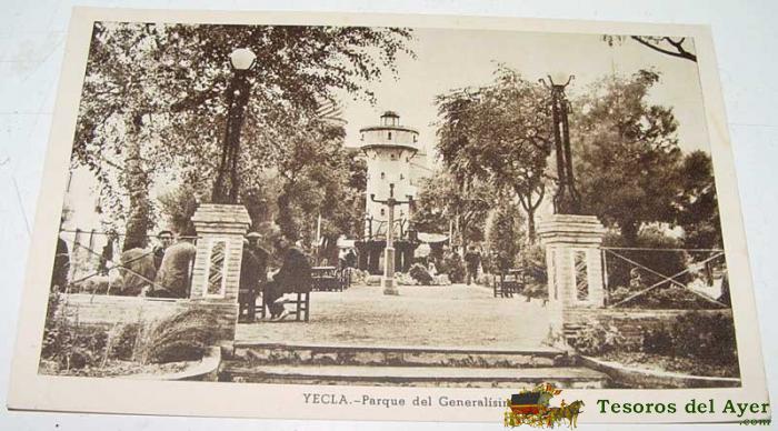 Antigua postal de yecla - murcia - parque del generalisimo - ed. huecograbado fournier - no circulad