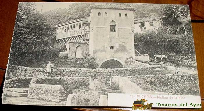 Antigua postal de alceda (santander), molino de la flor - edicion j. fernandez - circulada