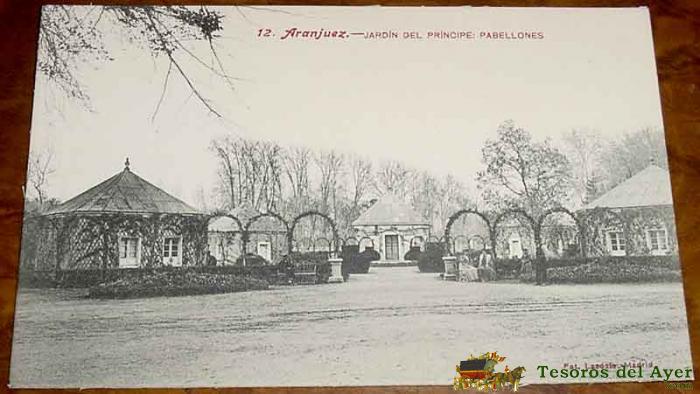 Antigua postal de aranjuez - foto lacoste - jardin del principe, pabellones - sin circular