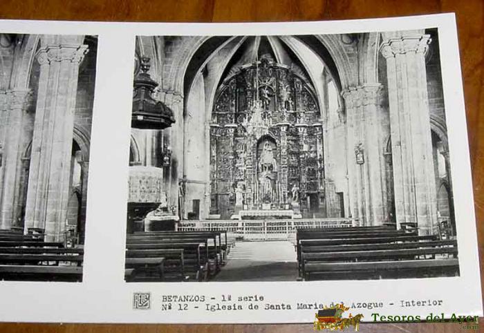 Antigua estereoscopia de betanzos - galicia - ed. relley - 1ª serie - n. 12 - iglesia de santa maria
