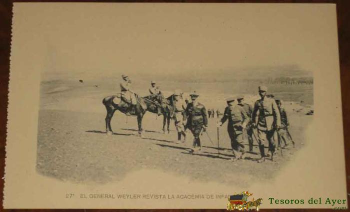 Antigua postal el general weyler revista la academia de infanteria - academia militar - num. 27 - ha