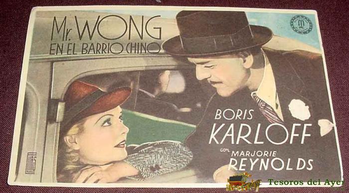 Mr. wong en el barrio chino programa sencillo monogram elias boris karloff - con publicidad teatro c