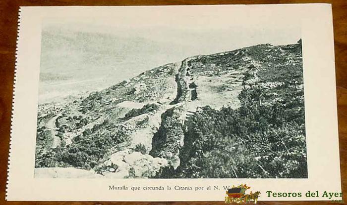 Postal de la guardia (pontevedra) monte santa tecla - muralla que circunda la citania por el n.w. - 