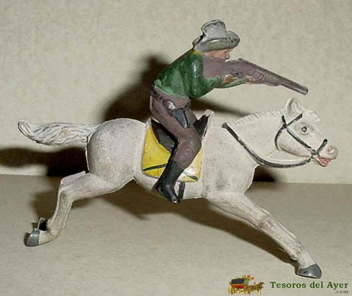 Figura cowboy a caballo de goma, reamsa, jecsan, pech, lafredo, teixido, etc. buen estado